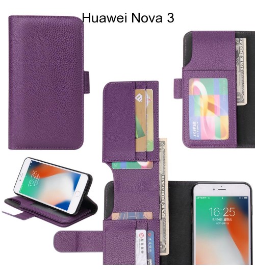 Huawei Nova 3 Case Leather Wallet Case Cover - Purple