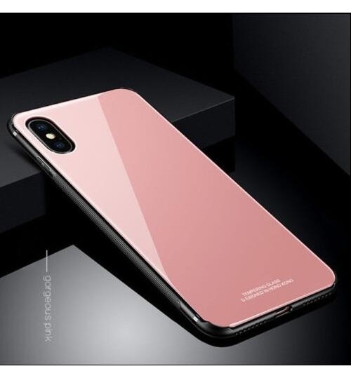iPhone XS Max Tempered Glass Case Hard Shockproof Armor Back Cover