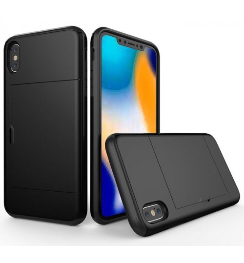 iPhone XS Max impact proof hybrid case card holder
