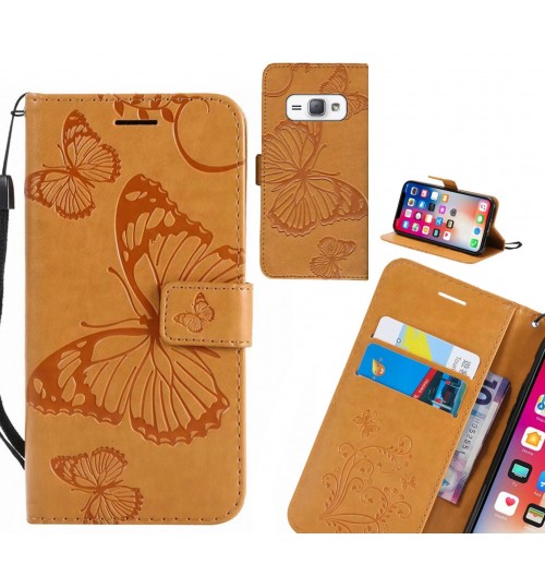 GALAXY J1 2016 Case Embossed Butterfly Wallet Leather Case