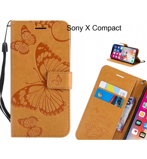 Sony X Compact Case Embossed Butterfly Wallet Leather Case