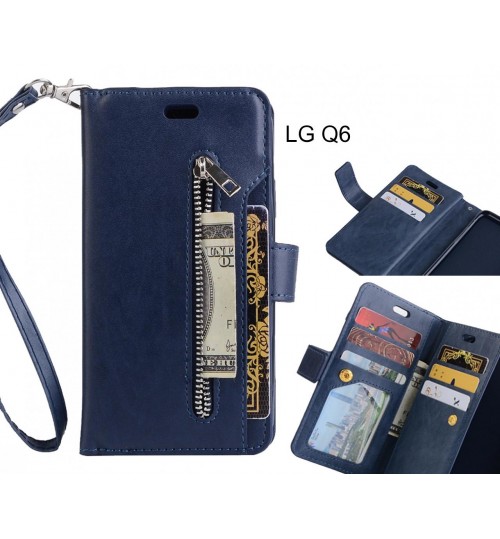 LG Q6 case all in one multi functional Wallet Case