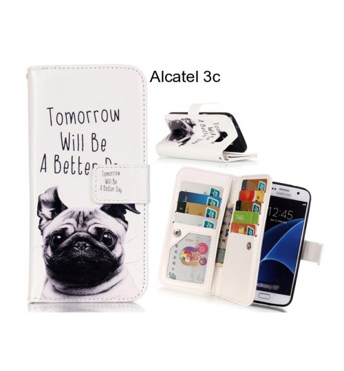 Alcatel 3c case Multifunction wallet leather case