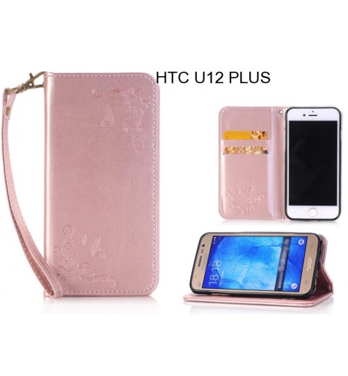 HTC U12 PLUS CASE Premium Leather Embossing wallet Folio case