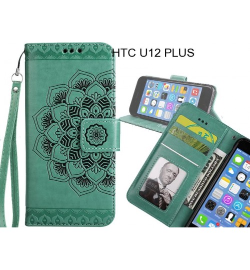 HTC U12 PLUS Case mandala embossed leather wallet case