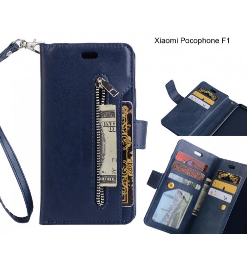 Xiaomi Pocophone F1 case 10 cards slots wallet leather case with zip