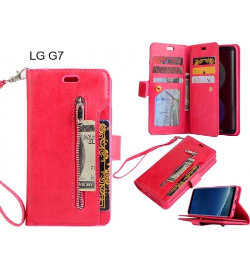 LG G7 case 10 cards slots wallet leather case with zip