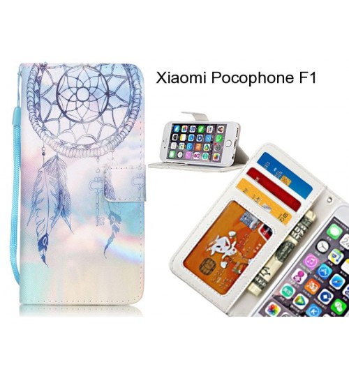 Xiaomi Pocophone F1 case 3 card leather wallet case printed ID