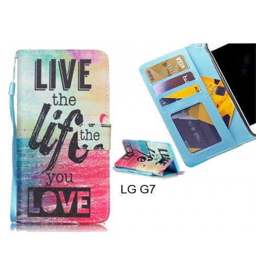 LG G7 case 3 card leather wallet case printed ID