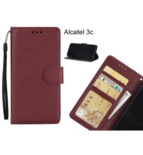 Alcatel 3c  case Silk Texture Leather Wallet Case