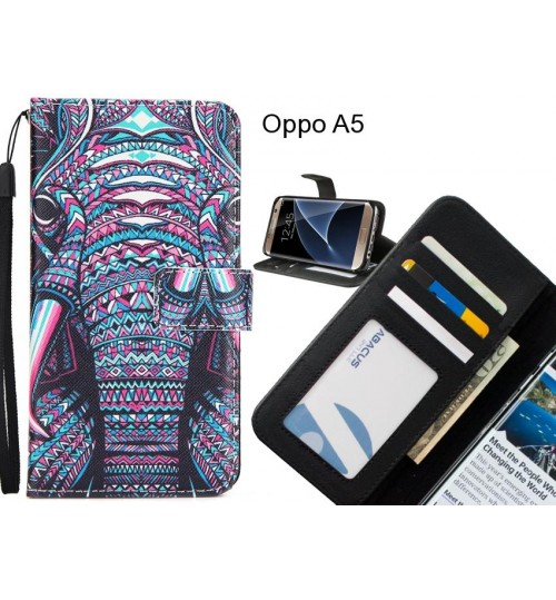 Oppo A5 case 3 card leather wallet case printed ID