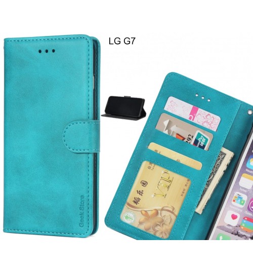 Lg G7 Case Executive Leather Wallet Case - Green