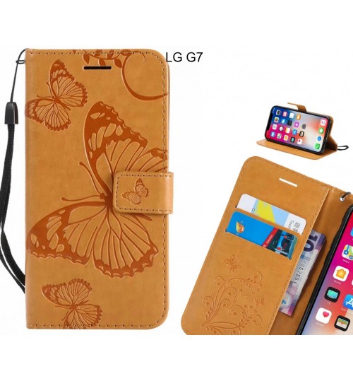 LG G7 case Embossed Butterfly Wallet Leather Case