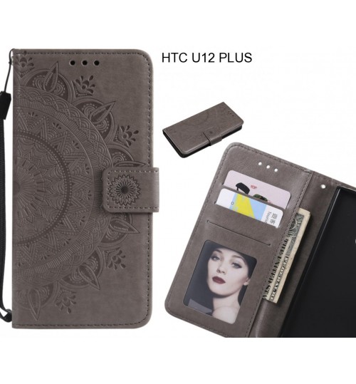 HTC U12 PLUS Case mandala embossed leather wallet case