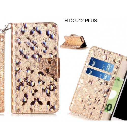 HTC U12 PLUS Case Wallet Leather Flip Case laser butterfly