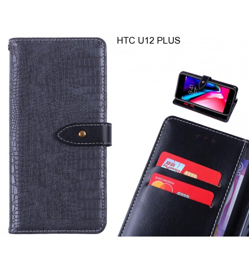 HTC U12 PLUS case croco pattern leather wallet case