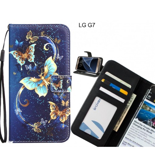 LG G7 case 3 card leather wallet case printed ID