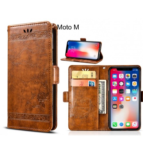 Moto M Case retro leather wallet case
