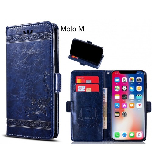 Moto M Case retro leather wallet case