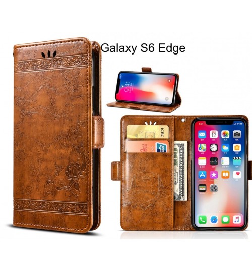 Galaxy S6 Edge Case retro leather wallet case
