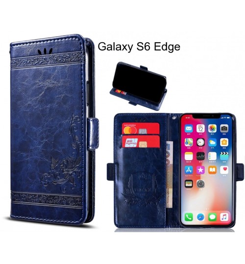 Galaxy S6 Edge Case retro leather wallet case