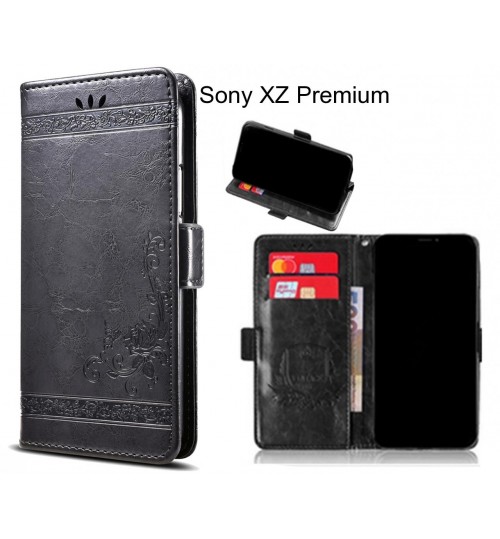 Sony XZ Premium Case retro leather wallet case