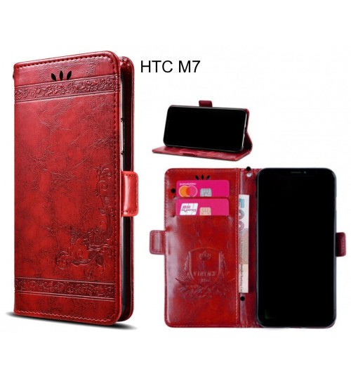 HTC M7 Case retro leather wallet case