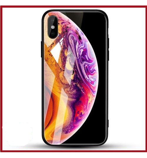 iPhone XS Stars Space Cover Tempered Glass Case