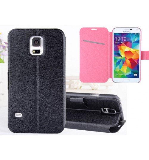 Samsung Galaxy S5 case luxury wallet brushed case