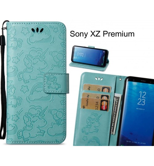 Sony Xz Premium Case Wallet Leather Unicon Case - Green