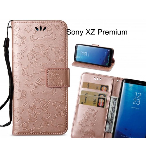Sony Xz Premium Case Wallet Leather Unicon Case - Rose Gold