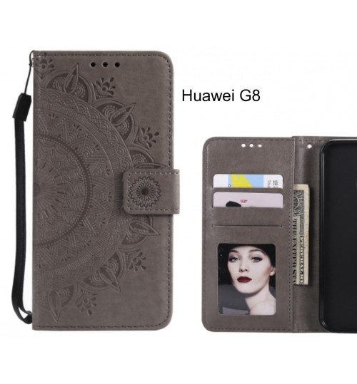Huawei G8 Case Leather Wallet Case Mandala Embossed