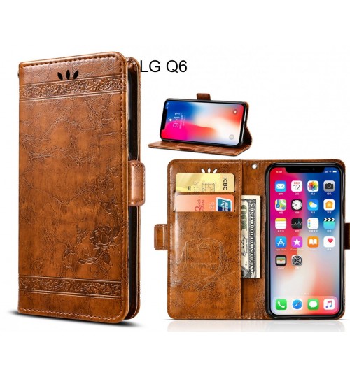 LG Q6 Case retro leather wallet case