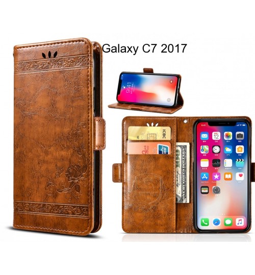 Galaxy C7 2017 Case retro leather wallet case
