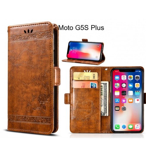 Moto G5S Plus Case retro leather wallet case