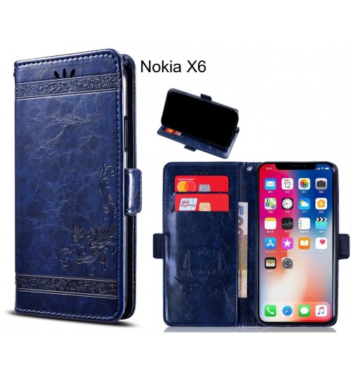 Nokia X6 Case retro leather wallet case