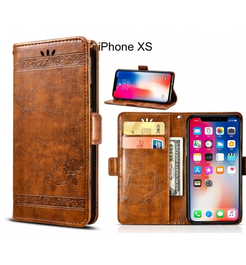 iPhone XS Case retro leather wallet case