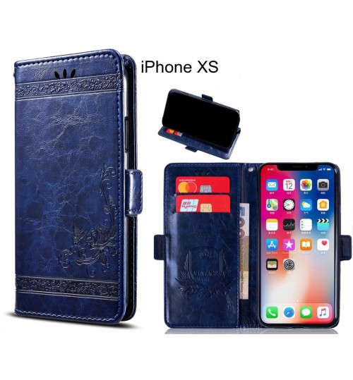 iPhone XS Case retro leather wallet case