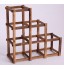 6 Bottle Pine Wood Folding Wine Rack Free Standing Kitchen Stand Bar Storage