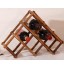 6 Bottle Pine Wood Folding Wine Rack Free Standing Kitchen Stand Bar Storage