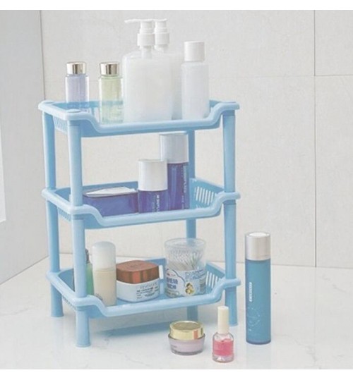 Square 3Tier Plastic Corner Shelf Organizer Bathroom Kitchen Storage Rack Holder