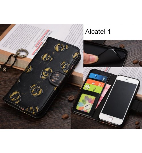 Alcatel 1  case Leather Wallet Case Cover
