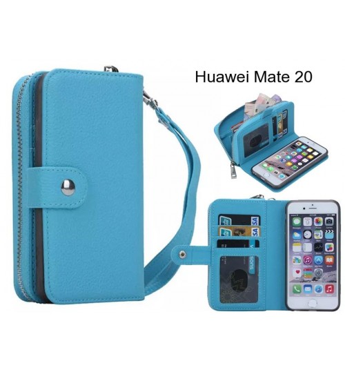 Huawei Mate 20 Case Coin Wallet Case Full Wallet Leather Case - Blue