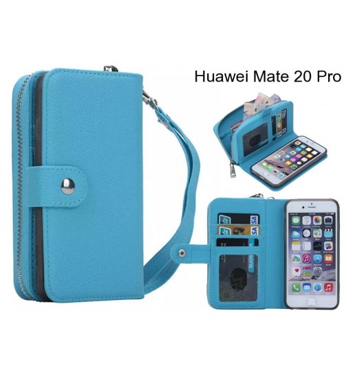 Huawei Mate 20 Pro Case Coin Wallet Case Full Wallet Leather Case - Blue