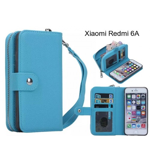 Xiaomi Redmi 6a Case Coin Wallet Case Full Wallet Leather Case - Sky Blue