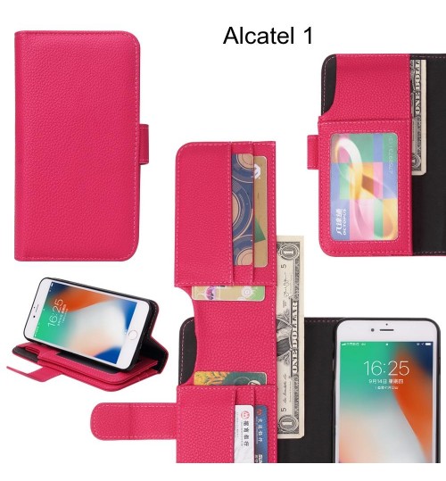 Alcatel 1 case Leather Wallet Case Cover
