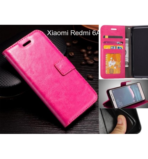 Xiaomi Redmi 6a Case Fine Leather Wallet Case - Hot Pink