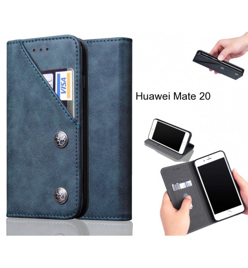 Huawei Mate 20 Case ultra slim retro leather wallet case 2 cards magnet