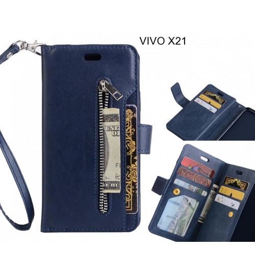 VIVO X21 case 10 cards slots wallet leather case with zip