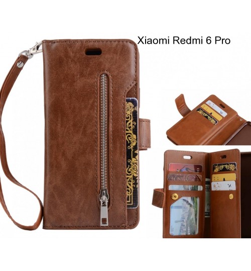 Xiaomi Redmi 6 Pro case 10 cards slots wallet leather case with zip